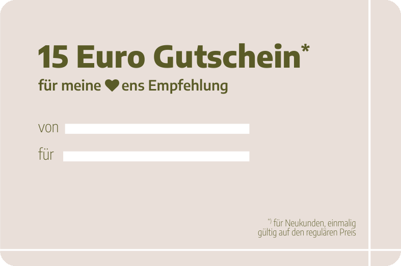 15 Euro Gutschein für Empfehlungen